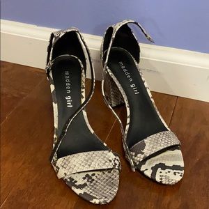 Snake Print Block Heels